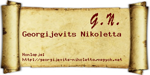 Georgijevits Nikoletta névjegykártya